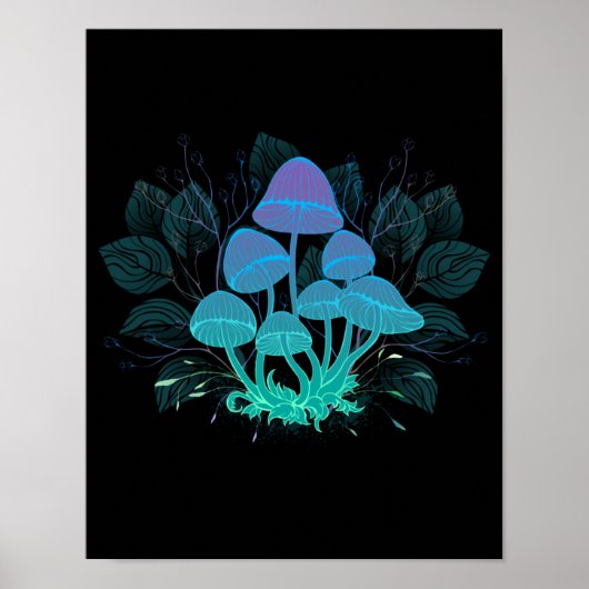 Giftpilze in Büschen Poster (Vorne)