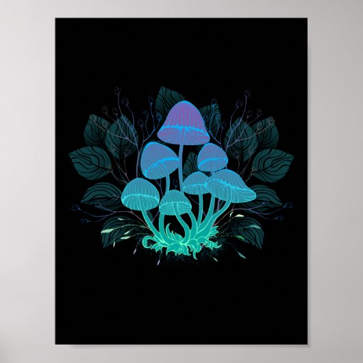 Giftpilze in Büschen Poster (Vorne)