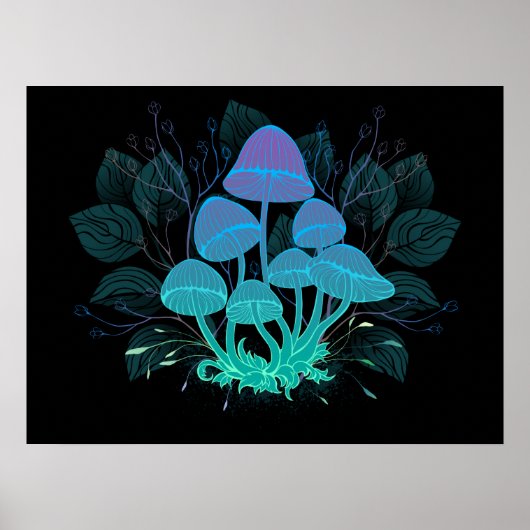 Giftpilze in Büschen Poster (Vorne)