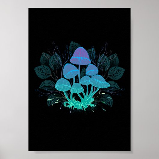 Giftpilze in Büschen Poster (Vorne)