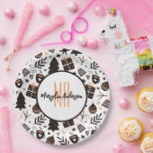 GIFTS CHRISTMAS BÄUME & ORNAMENTS PATTERN MONOGRAM PAPPTELLER (Party)