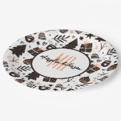 GIFTS CHRISTMAS BÄUME & ORNAMENTS PATTERN MONOGRAM PAPPTELLER (Schrägansicht)