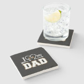 Gifts Dad | I Love My Father Steinuntersetzer (Seitenansicht)