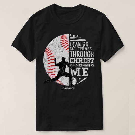 Gifts For Baseball Pitchers Boys Kids Teens Christ T-Shirt (Design vorne)