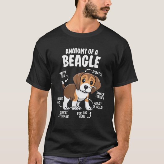 Gifts for Beagle Lovers Dog Mom Funny Anatomy Of A T-Shirt (Vorderseite)