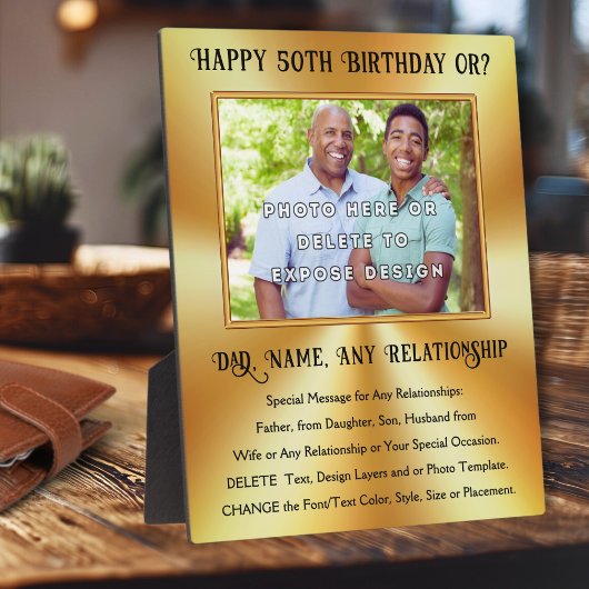 Gifts for Father's 50th Birthday, Any Relationship Fotoplatte