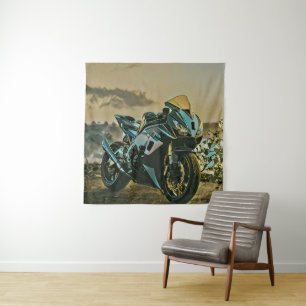 Gifts for motorcyclist wandteppich