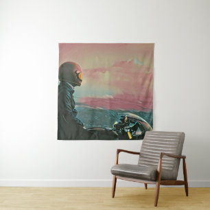Gifts for motorcyclists wandteppich