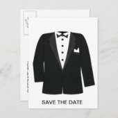GIFTS FÜR GROOM- ODER SCHWARZE KRAWATTE ANKÜNDIGUNGSPOSTKARTE (Vorne/Hinten)