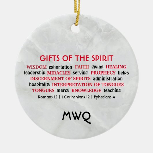 GIFTS HOLY SPIRIT | Monogramm | Christlich Keramik Ornament (Vorne)