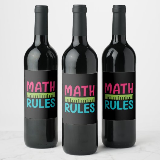 Gifts Teacher | Math Rules Weinetikett (Flaschen)