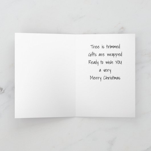 GIFTS WERDEN VERSCHWANKT/BAUM WIRD DREHEN CHRISTMA KARTE (Innenseite)