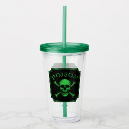 Giftschädel und Crossbones, Halloween-Design Print Acryltrinkbecher
