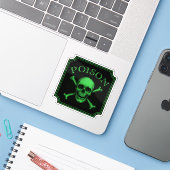 Giftschädel und Crossbones, Halloween-Design Print Aufkleber (Laptop mit iPhone)