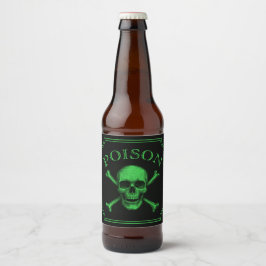 Giftschädel und Crossbones, Halloween-Design Print Bierflaschenetikett