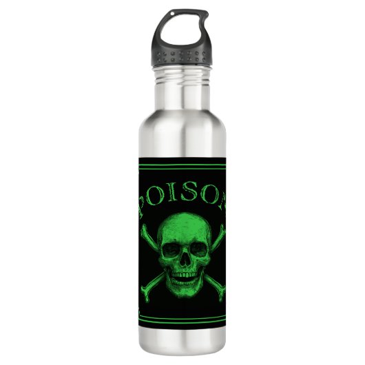 Giftschädel und Crossbones, Halloween-Design Print Edelstahlflasche (Vorderseite)