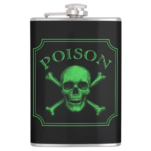 Giftschädel und Crossbones, Halloween-Design Print Flachmann (Vorderseite)