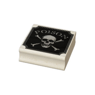 Giftschädel und Crossbones, Halloween-Design Print Gummistempel