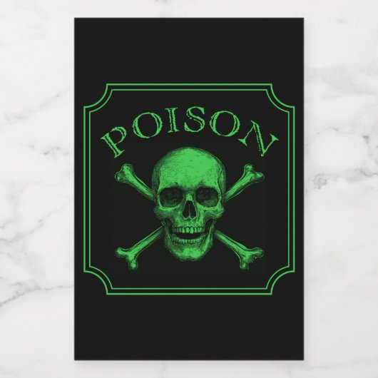 Giftschädel und Crossbones, Halloween-Design Print Weinetikett (Einzelnes Label)