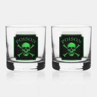 Giftschädel und Crossbones, Halloween-Design Print Whiskyglas