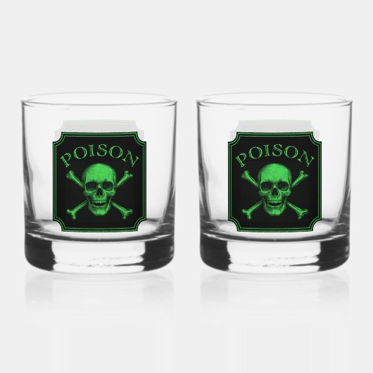 Giftschädel und Crossbones, Halloween-Design Print Whiskyglas (Vorderseite)