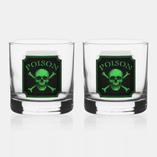 Giftschädel und Crossbones, Halloween-Design Print Whiskyglas (Rückseite)