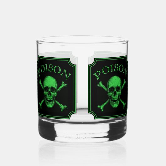 Giftschädel und Crossbones, Halloween-Design Print Whiskyglas (Rückseite)