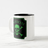 Giftschädel und Crossbones, Halloween-Design Print Zweifarbige Tasse (Vorderseite Links)