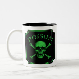 Giftschädel und Crossbones, Halloween-Design Print Zweifarbige Tasse