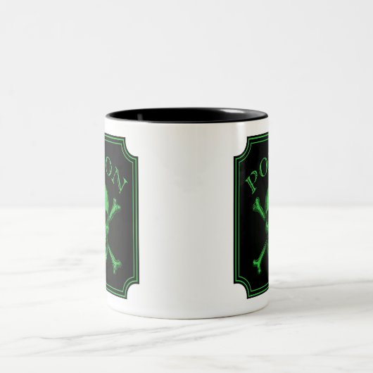 Giftschädel und Crossbones, Halloween-Design Print Zweifarbige Tasse (Mittel)