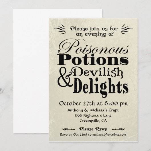 Giftstoffe Einladung (Vorne/Hinten)