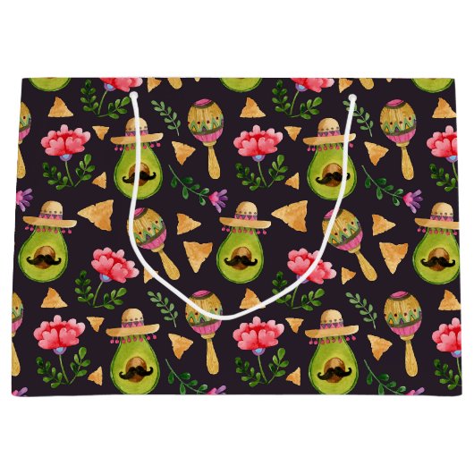 Gifttasche mit mexikanischer Spicy Fiesta Große Geschenktüte (Vorderseite)