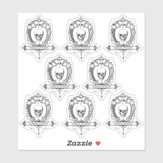 Gifttrank Halloween 1,5" x 2" Aufkleber (Blatt)