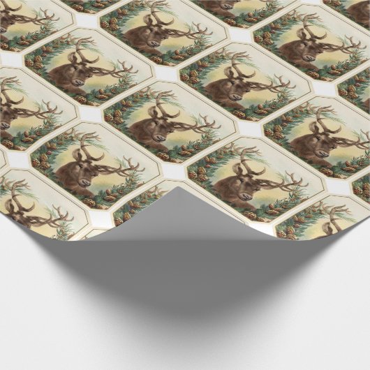 Giftwrap: Immergrüner Hirsch Geschenkpapier (Ecke)