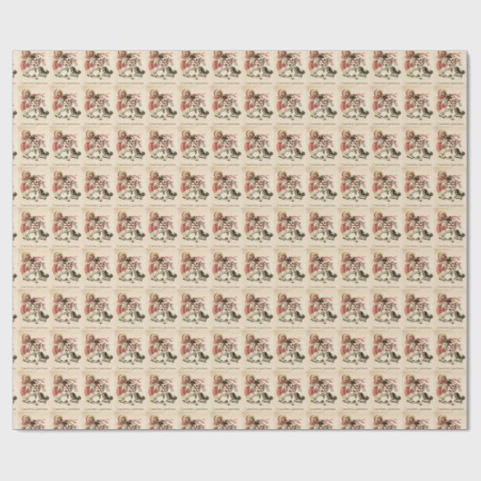 Giftwrap:  Viktorianisches Mädchen mit Welpen Geschenkpapier (Flach)