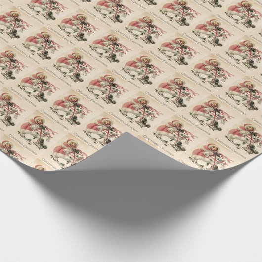 Giftwrap:  Viktorianisches Mädchen mit Welpen Geschenkpapier (Ecke)