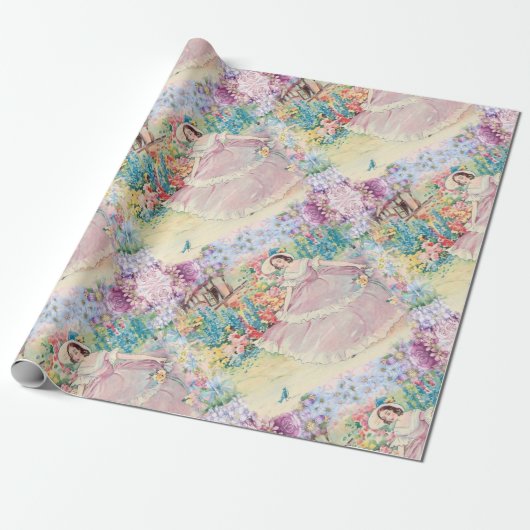 Giftwrap Vintager französischer Geschenkpapier (Ungerollt)