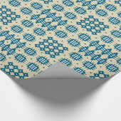 Giftwrap: Waliser-Tapisserie-Muster, Marine, Taupe Geschenkpapier (Ecke)