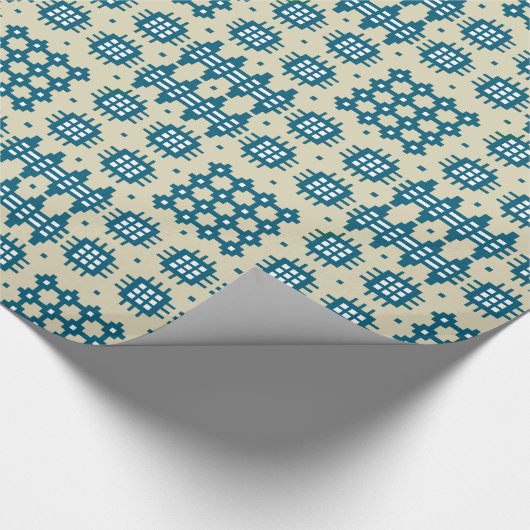Giftwrap: Waliser-Tapisserie-Muster, Marine, Taupe Geschenkpapier (Ecke)