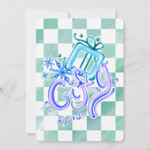 Gifty Time Blau Lila Schachbrett Weihnachten