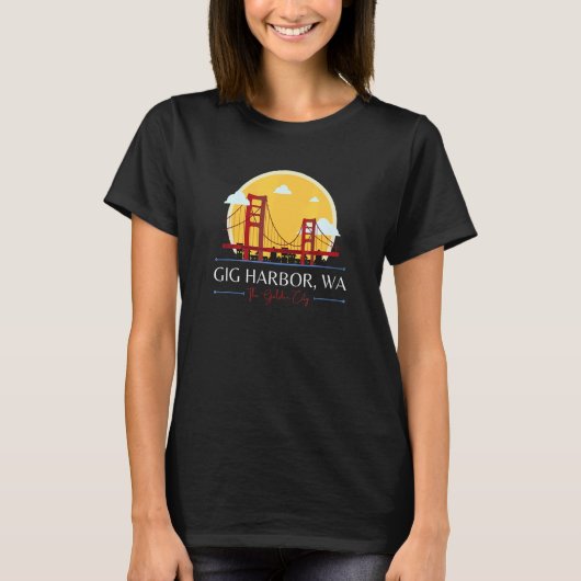 Gig Harbor WA Golden Gate Bridge Bad Geography Stu T-Shirt (Vorderseite)