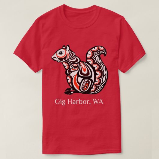 Gig Harbour Washington Native American Tribal Squi T-Shirt (Design vorne)