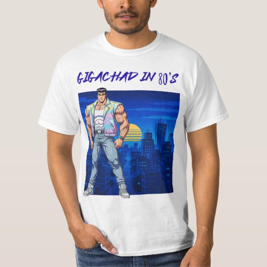 GIGACHAD IN 80S T-Shirt (Vorderseite)