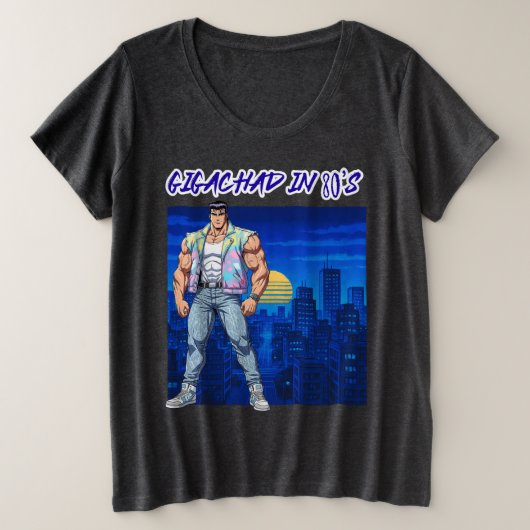 GIGACHAD IN DEN 80ERN GROßE GRÖßE T-Shirt (Design vorne)
