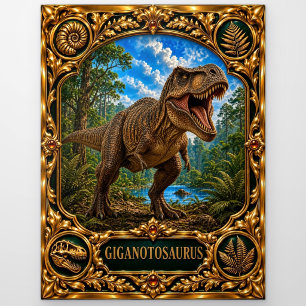 Giganotosaurus, Verzierte Familienjuwelen Kunst Postkarte
