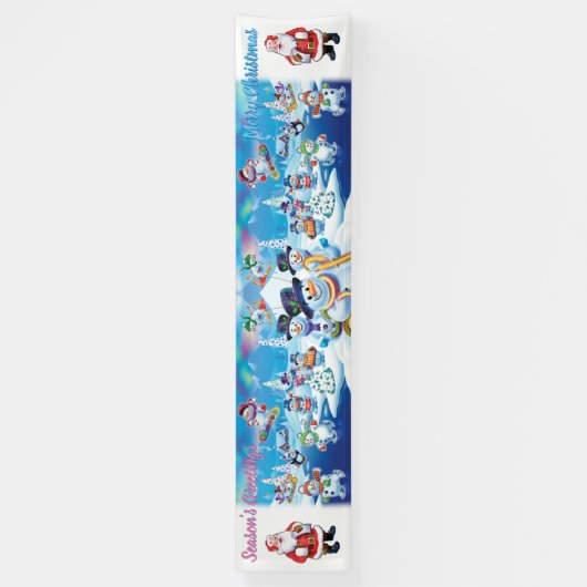 Gigant 2.5' x 12' Weihnachts-Vinyl Banner Snow-Sze (Vertikal)