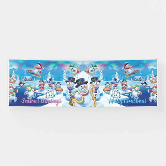 Gigant 2.5' x 8' Weihnachts-Vinyl-Banner Snow-Szen Banner (Horizontal)