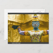 Gigant am Thai-Tempel Postkarte (Vorne/Hinten)