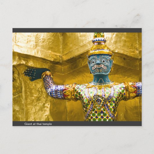 Gigant am Thai-Tempel Postkarte (Vorderseite)