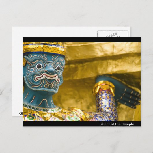 Gigant am Thai-Tempel Postkarte (Vorne/Hinten)